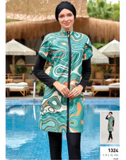 Naima Donker Blauw Burkini — Fully Covered Hijab Burkini