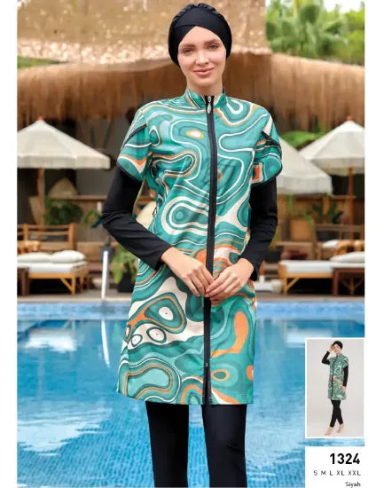 Naima Donker Blauw Burkini — Fully Covered Hijab Burkini
