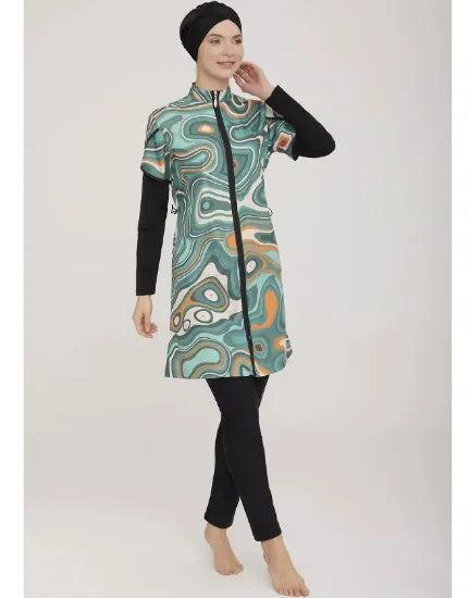 Naima Donker Blauw Burkini — Fully Covered Hijab Burkini