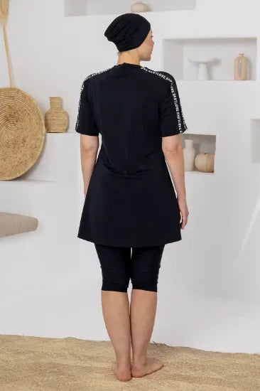 Alya Marineblauw Burkini — Plus-Size Half-Covered Burkini