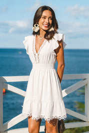 Witte Mini Jurk met Heatwave Club Stijl Zomer