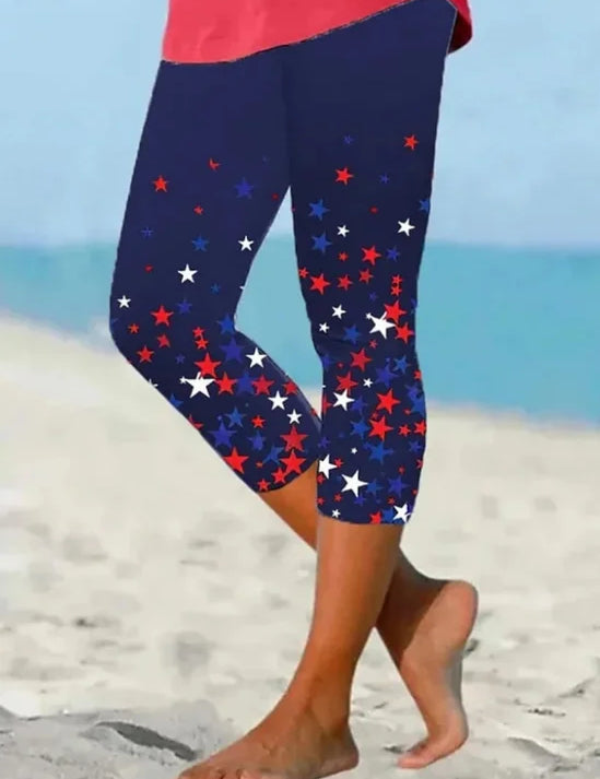 Capri Broek met Elastische Taille - Casual Zomerbroek voor D