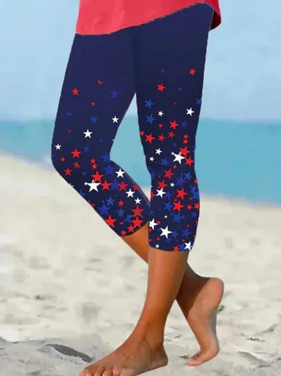 Capri Broek met Elastische Taille - Casual Zomerbroek voor D