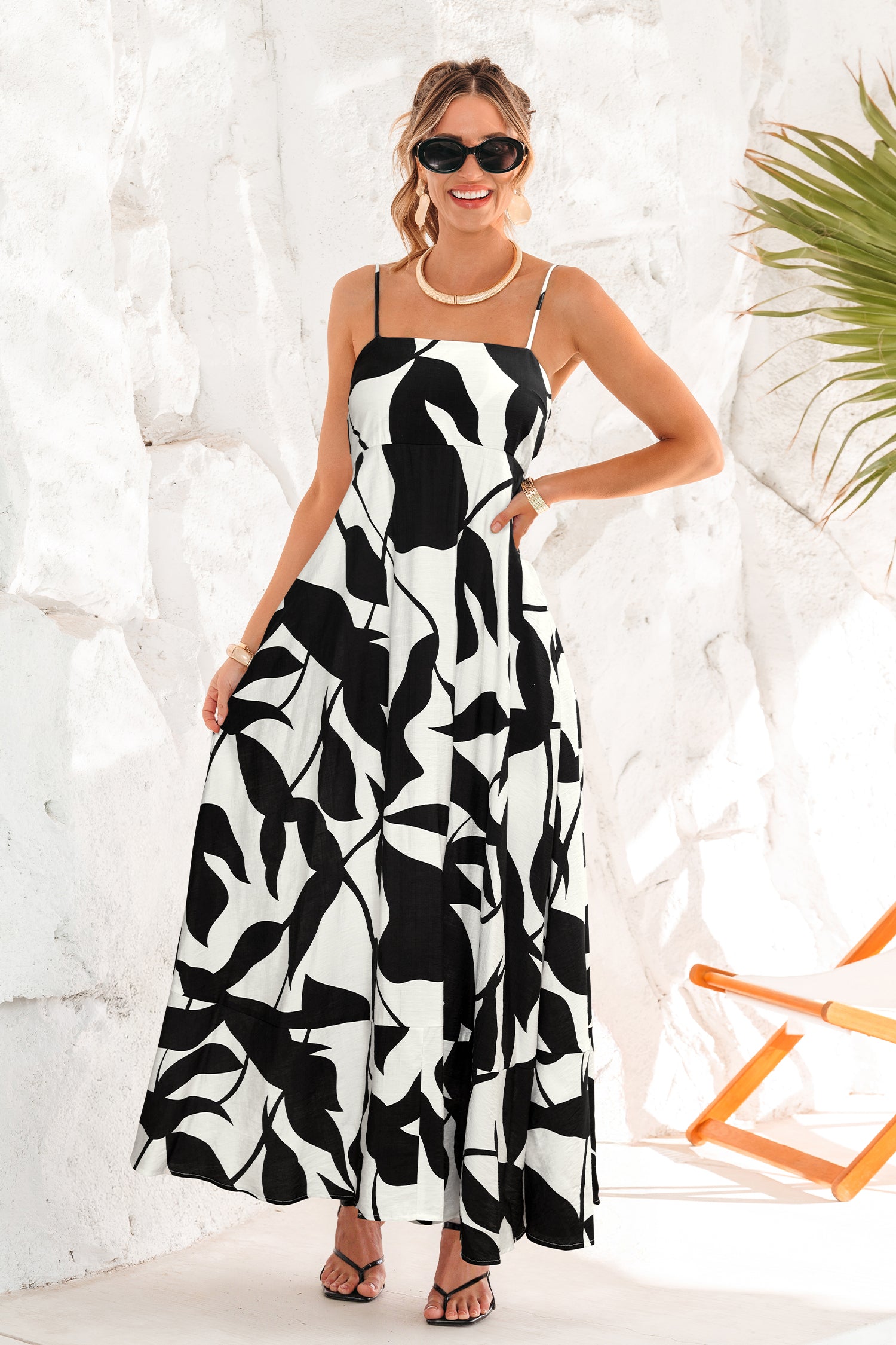 Tropische Maxi Jurk met Botanische Print – Zomerse Elegantie
