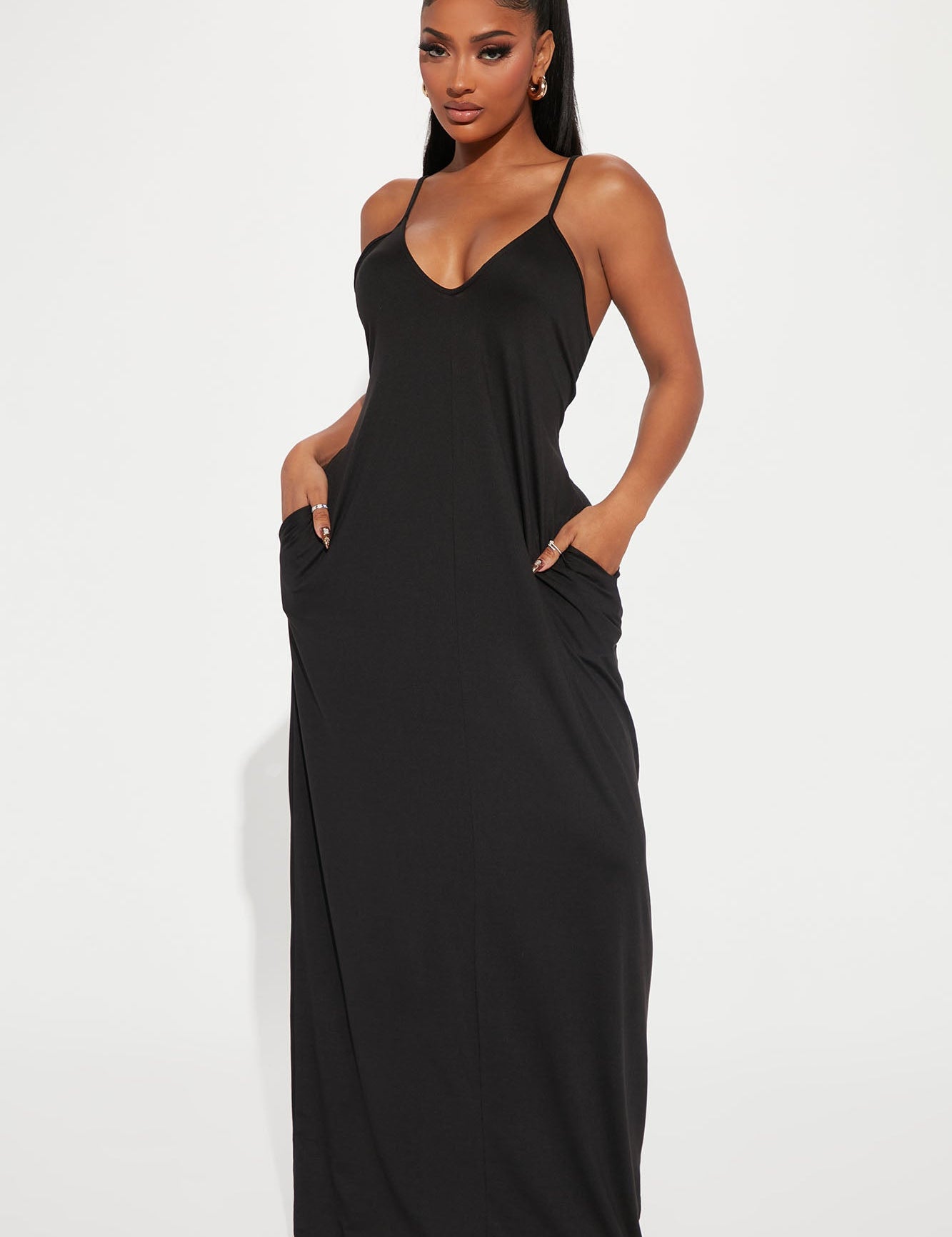 Simple Saturday Maxi Jurk - Zwart | Casual & Comfortabel