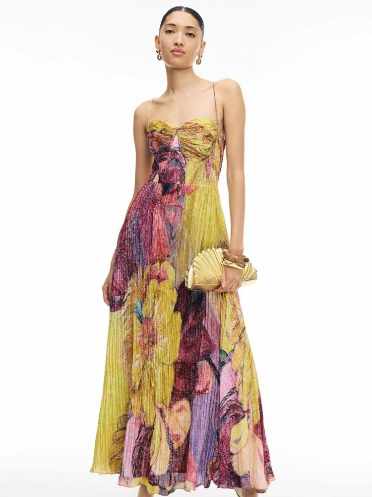 Kiara Maxi Jurk met Ikat Print - Multicolor