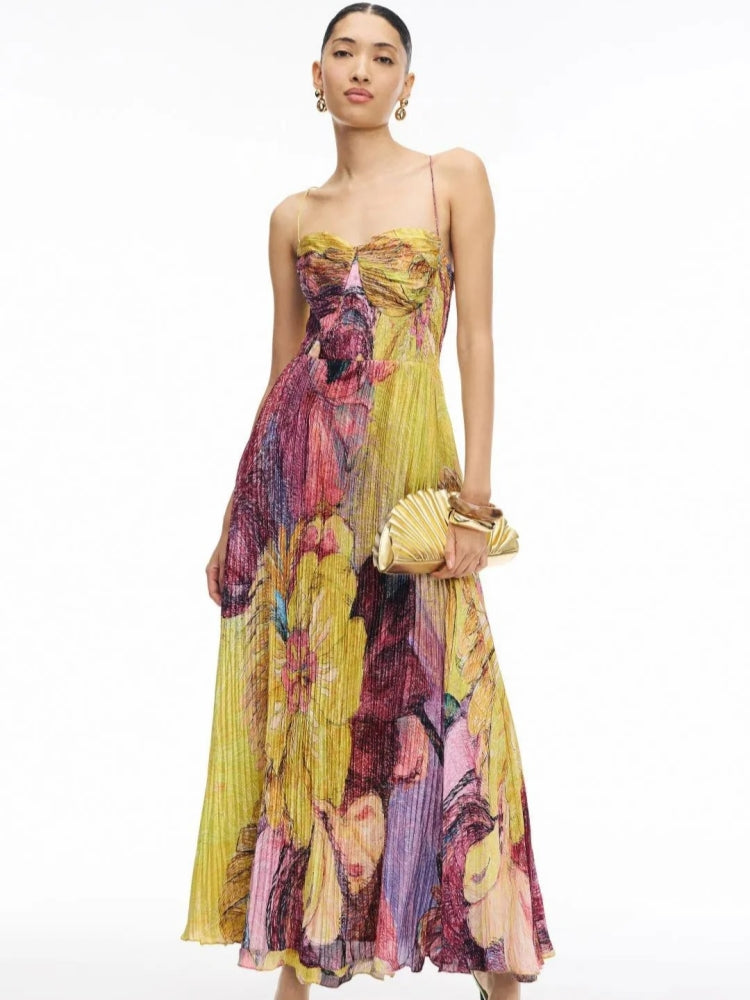 Kiara Maxi Jurk met Ikat Print - Multicolor