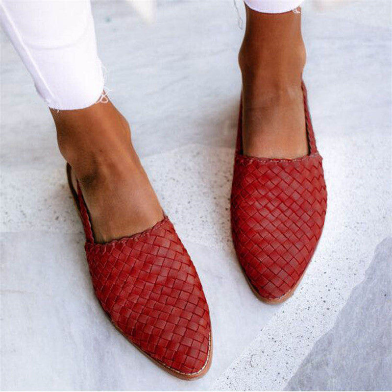 Cerise | Chique Gevlochten Slingbacks