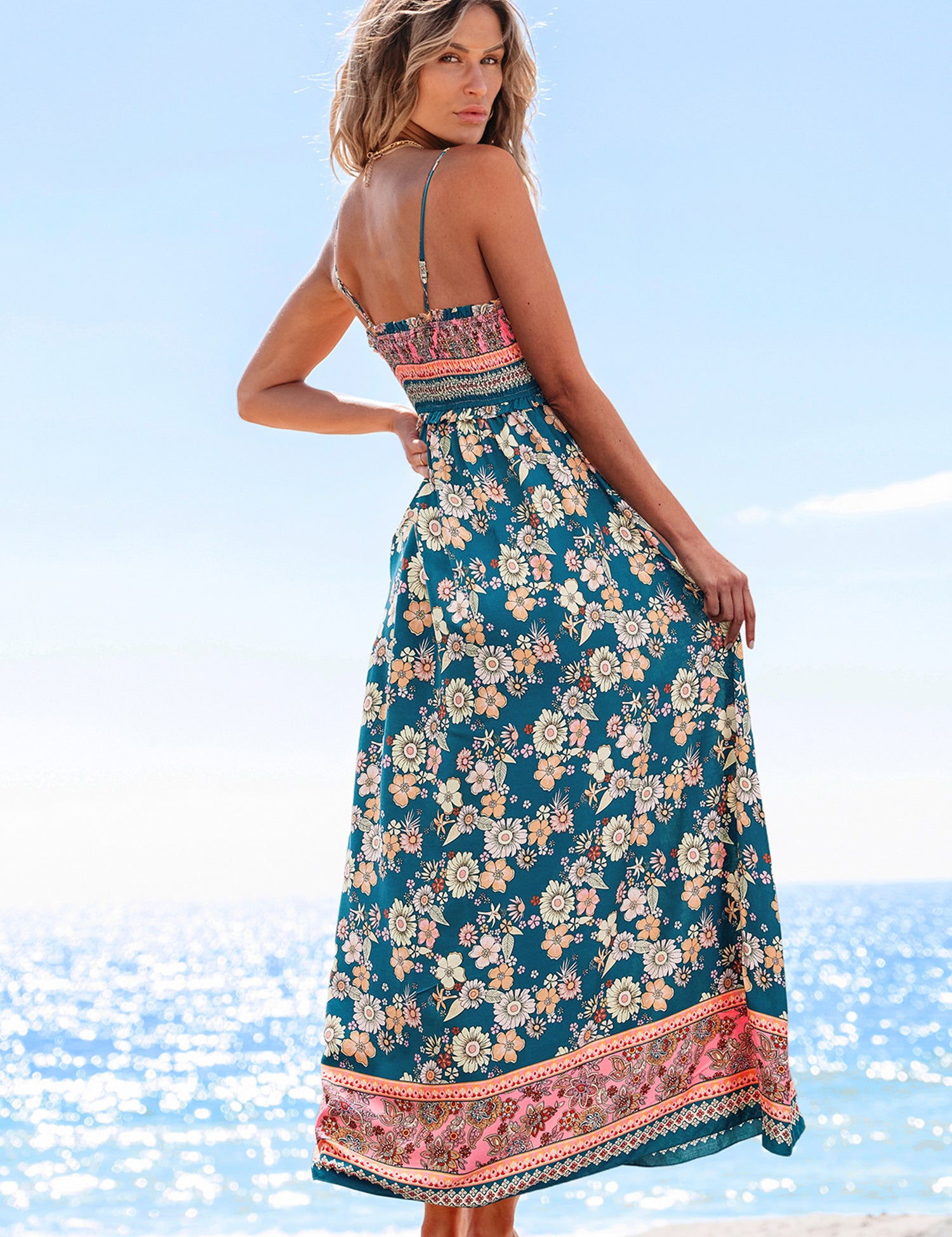 Bloemenprint Maxi Jurk met Lentebloemen | Sera & Zena