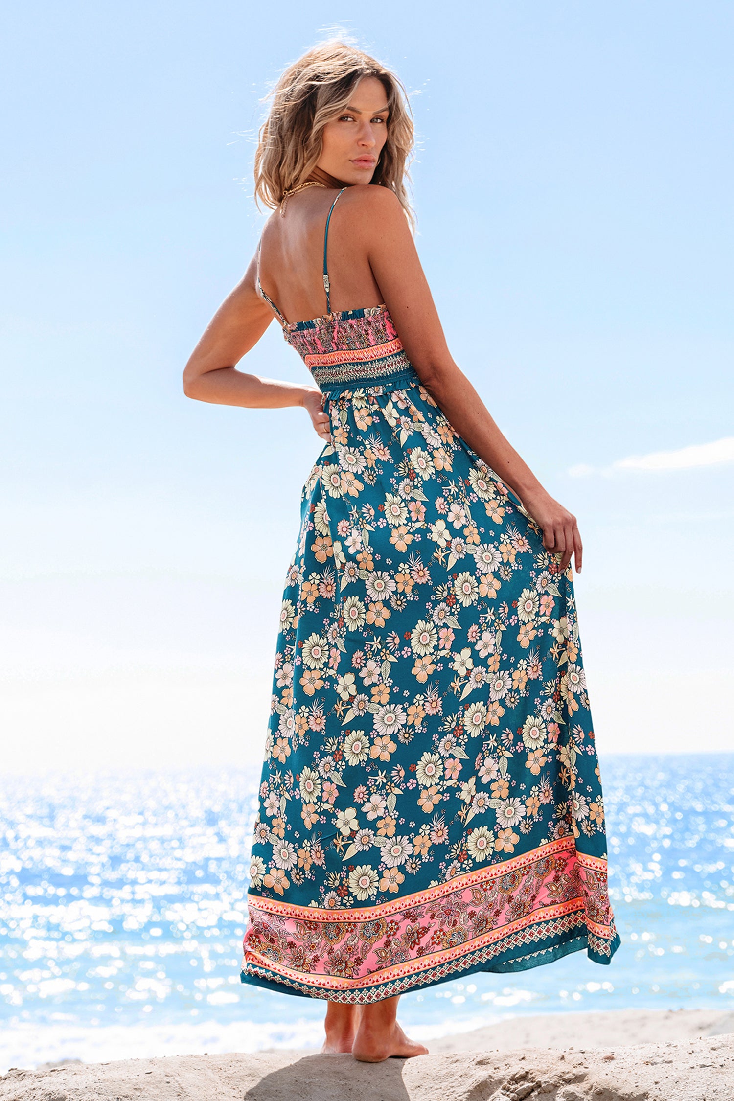 Bloemenprint Maxi Jurk met Lentebloemen | Sera & Zena