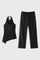 2-Delige Set Dames - Halter Top met Wijde Broek | Asymmetrisch — Zwart