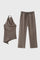 2-Delige Set Dames - Halter Top met Wijde Broek | Asymmetrisch — Taupe