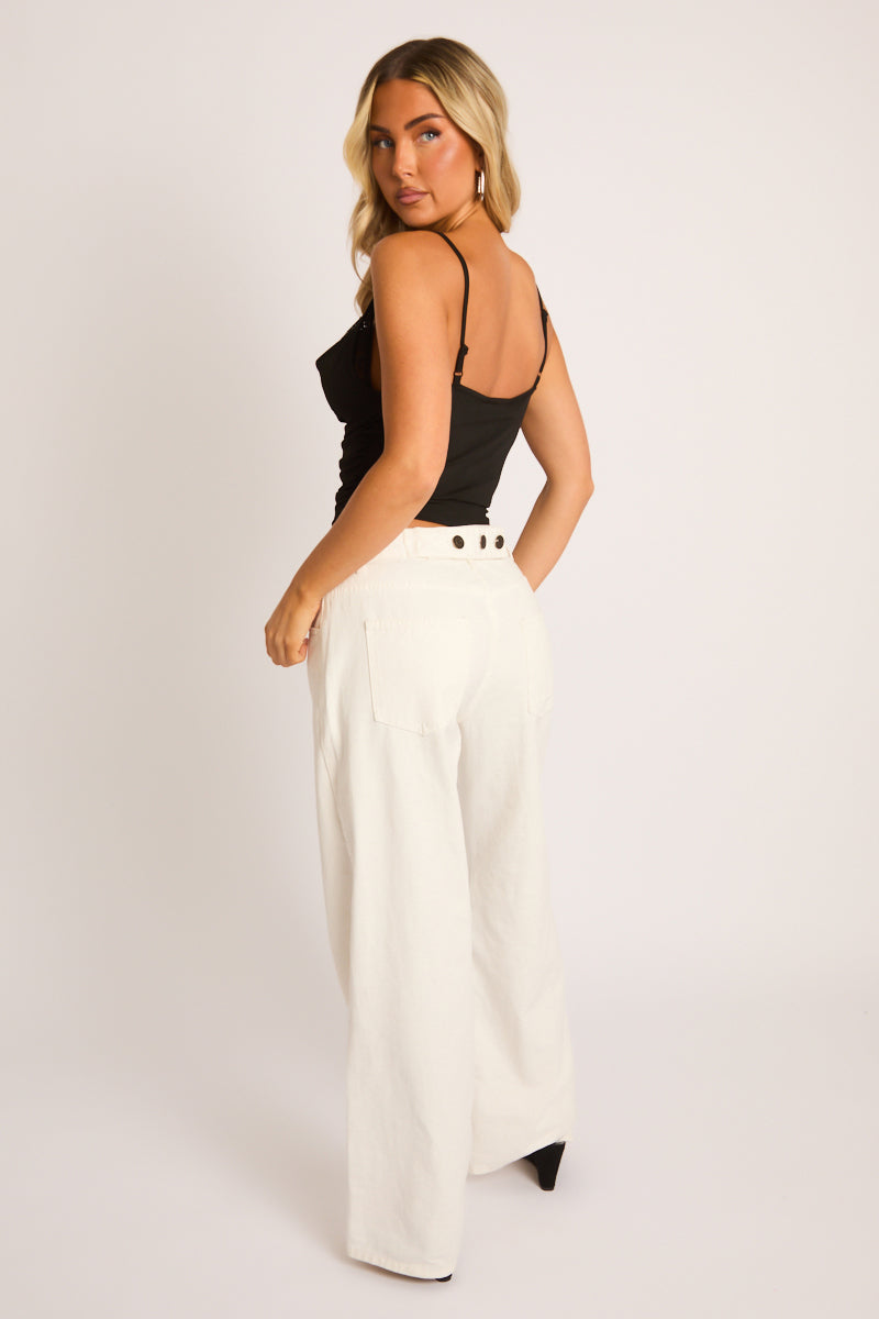 Zwarte Kant Cowl Neck Top - Libbie