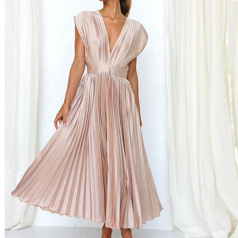 aina-elegante-geplooide-maxi-jurk-voor-dames-v-hals-zwierige-lange-casual-zomerjurk
