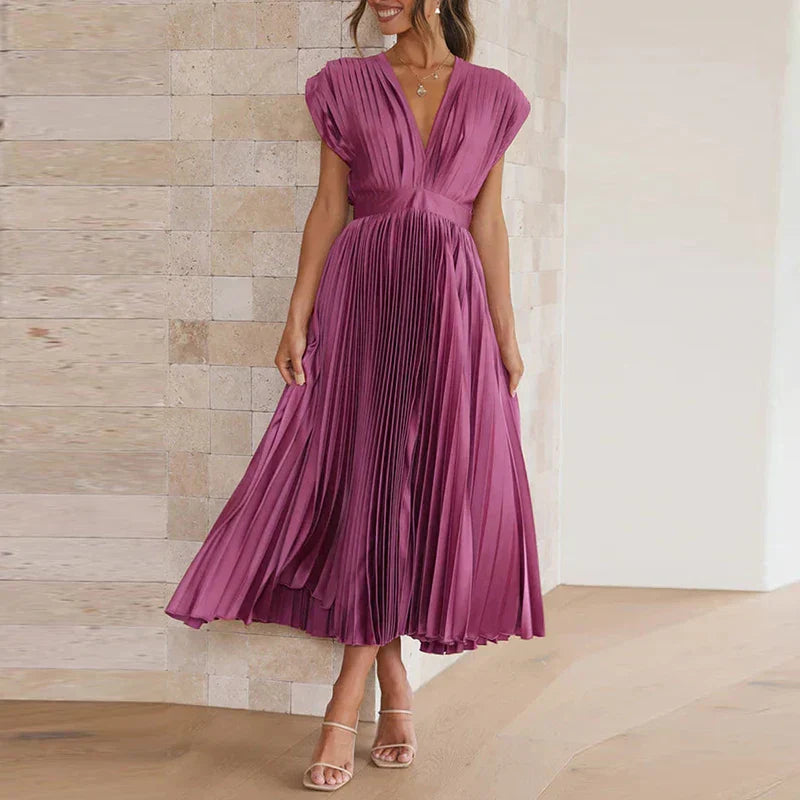 aina-elegante-geplooide-maxi-jurk-voor-dames-v-hals-zwierige-lange-casual-zomerjurk