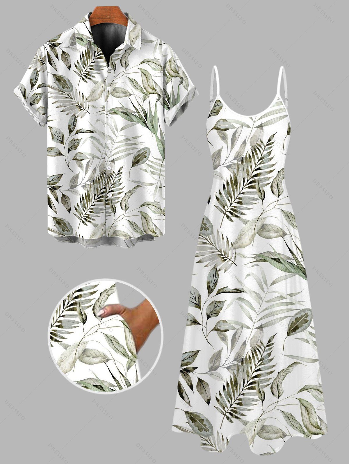 Tropische Off-Shoulder Maxi Jurk Couple Vakantie - extra foto