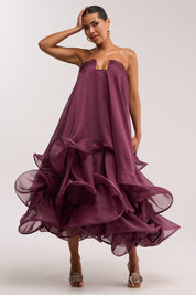 Budding Romance Abstracte Maxi Jurk in Paars