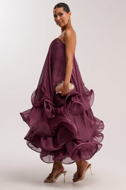 Budding Romance Abstracte Maxi Jurk in Paars