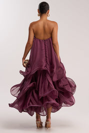 Budding Romance Abstracte Maxi Jurk in Paars