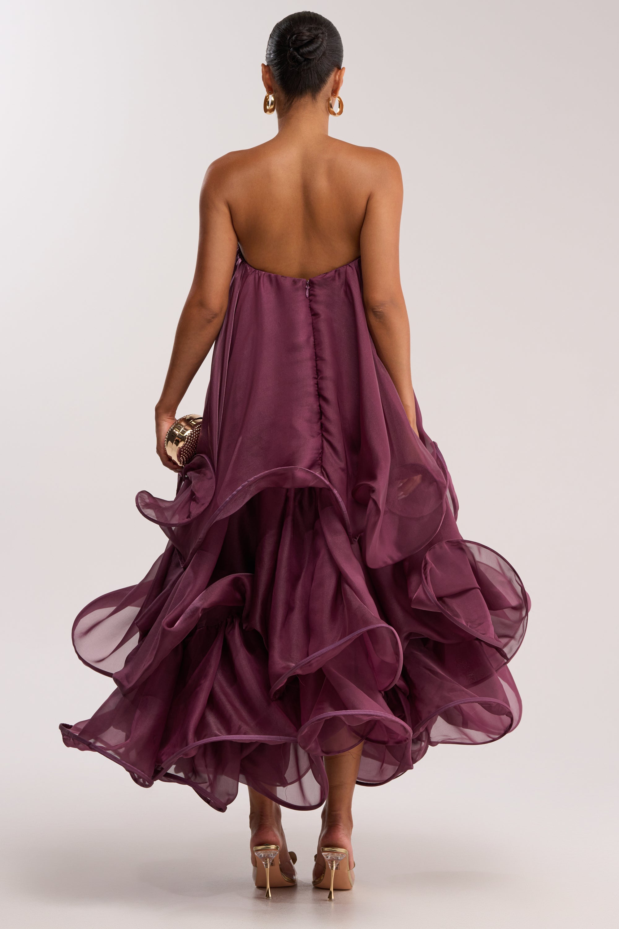 Budding Romance Abstracte Maxi Jurk in Paars