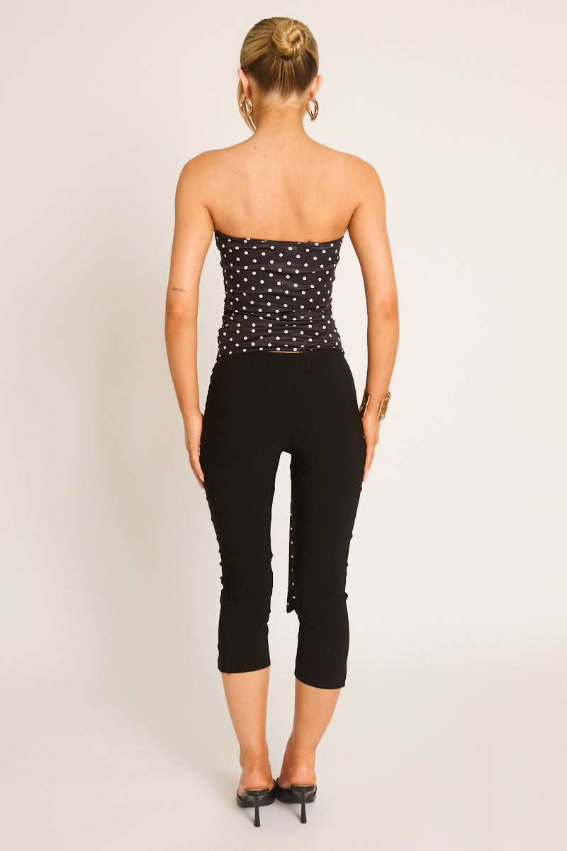 Zwarte Bengaline Capri Broek met Split Zoom - Jaclyn