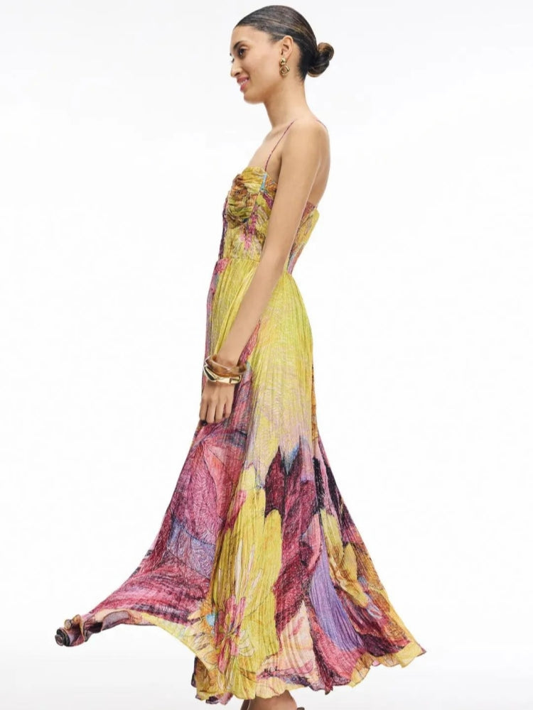 Kiara Maxi Jurk met Ikat Print - Multicolor