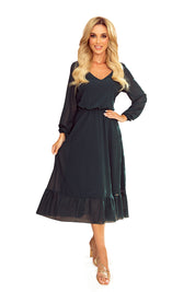 Fenna Groene Chiffon Midi-jurk - Bruiloftsgast 2026 | Sera & Zena