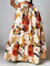 Lose Elegante Bloemenrok - Creme Bloemenprint