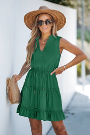 Groene Mini Jurk met Amerikaanse Stijl | Zomerjurk