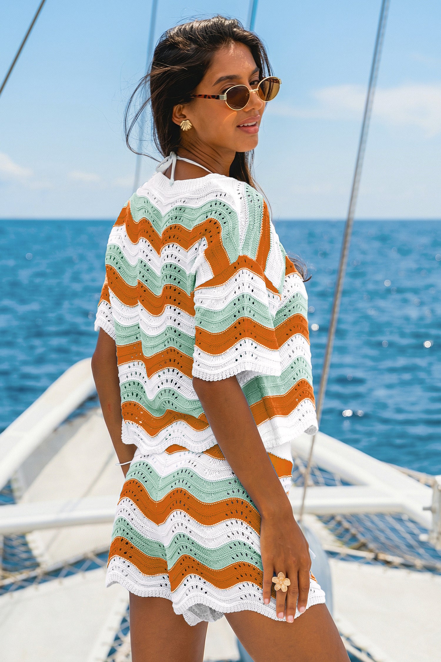 Striped Cover-Up Top voor Strand en Stad