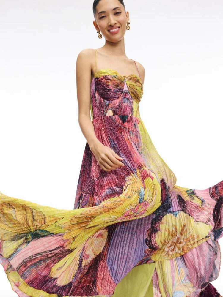 Kiara Maxi Jurk met Ikat Print - Multicolor