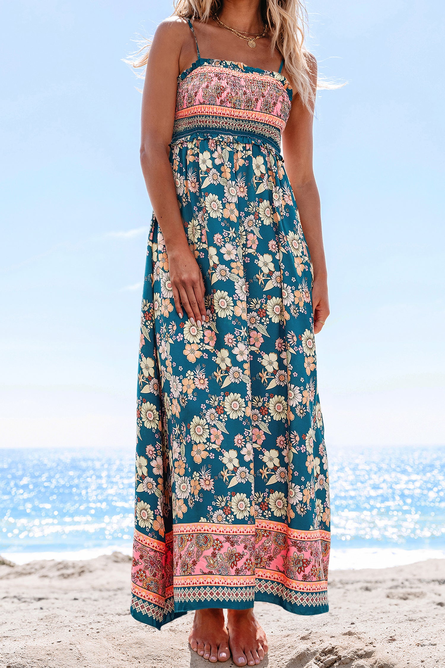 Bloemenprint Maxi Jurk met Lentebloemen | Sera & Zena