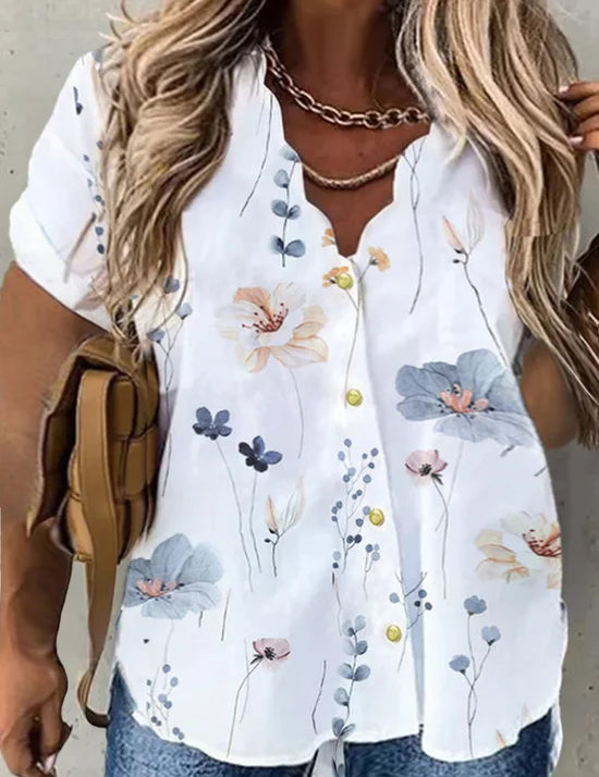 Oversized Bloemenblouse in Katoen - Casual Floral Print