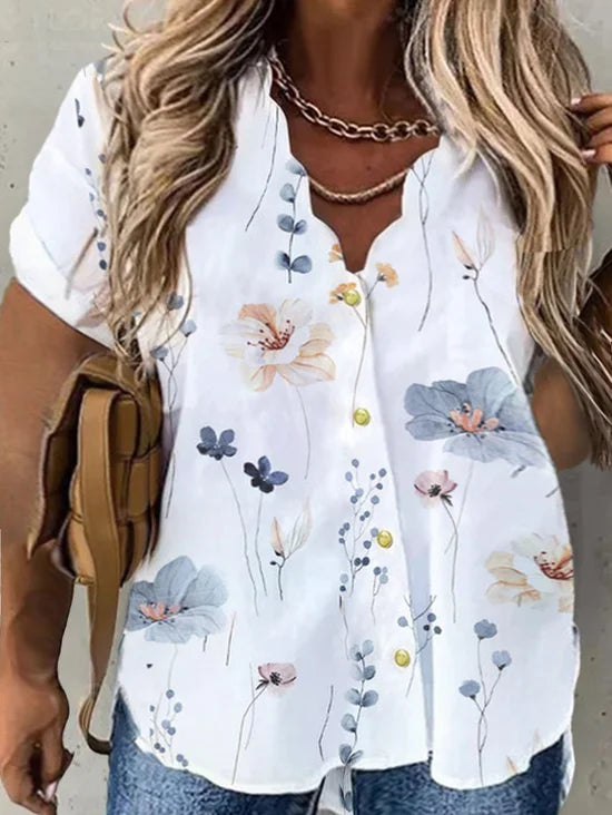 Oversized Bloemenblouse in Katoen - Casual Floral Print