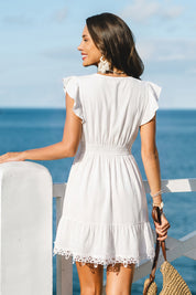Witte Mini Jurk met Heatwave Club Stijl Zomer
