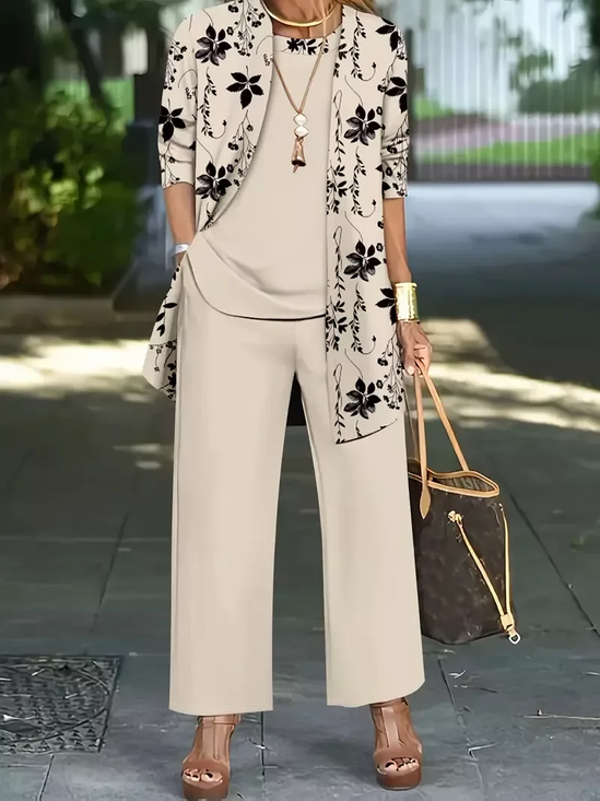 Bloemen Matching Outfit Set - Casual Longsleeve voor Lente &