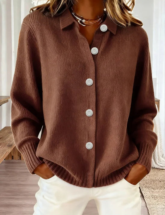 Effen Cardigan met Lange Mouwen – Comfortabele Casual Vest