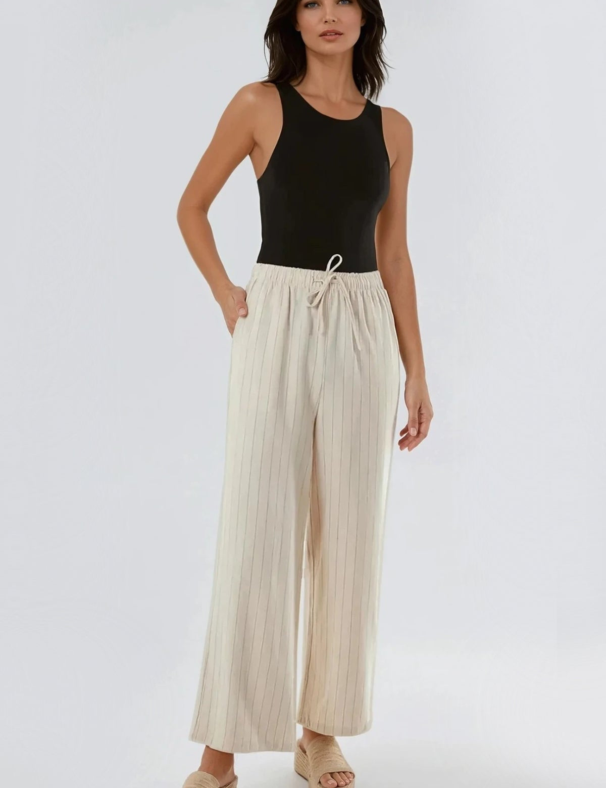 Sien linnen wide-leg broek - zomer casual