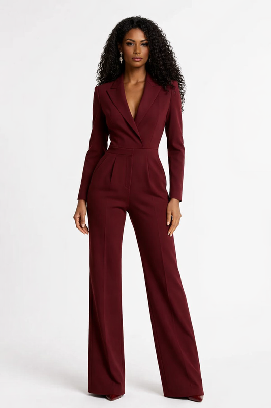 Maya | Elegante Jumpsuit Dames met V-hals - Getailleerd, Wide-leg