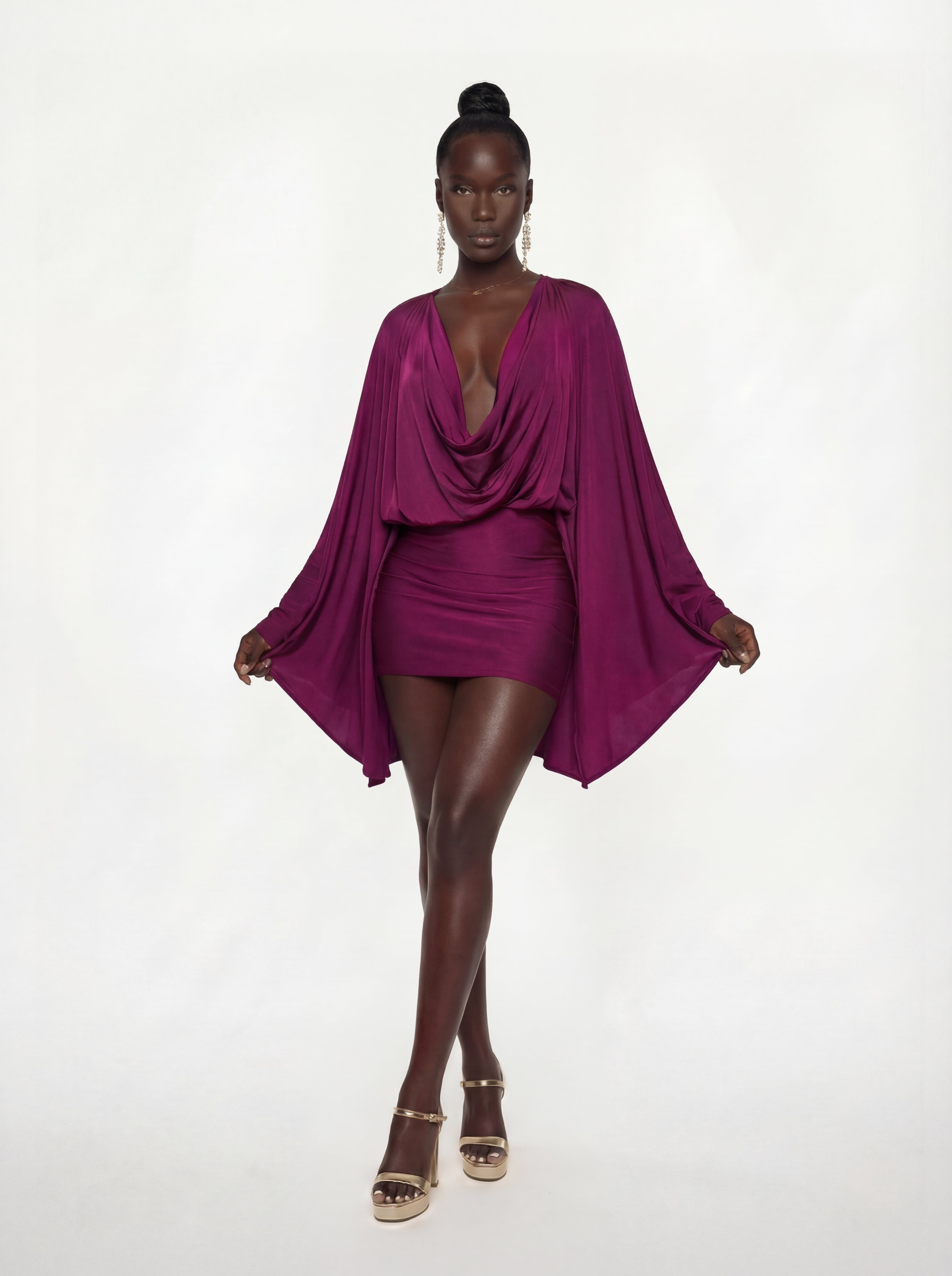 Alvita Jurk in Paars - Eleganté Midi Maxi