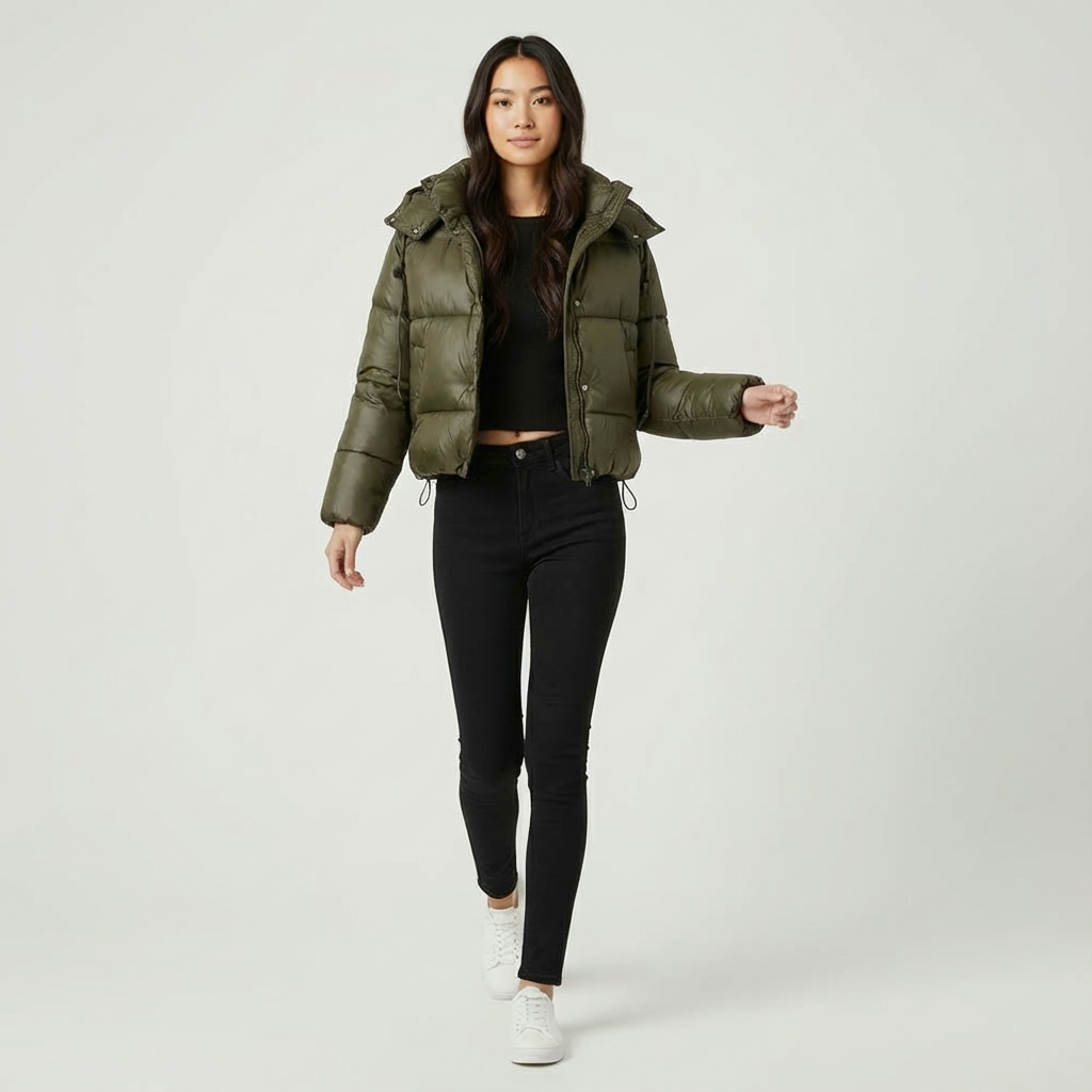 Dames Pufferjas met Capuchon – Licht & Warm