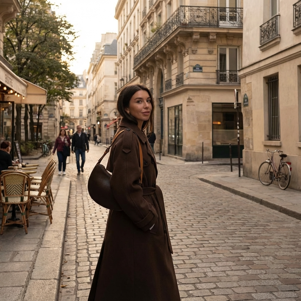 Grace Dames Winterjas – Luxe Wol Trenchcoat met Ceintuur en Double-Breasted Design