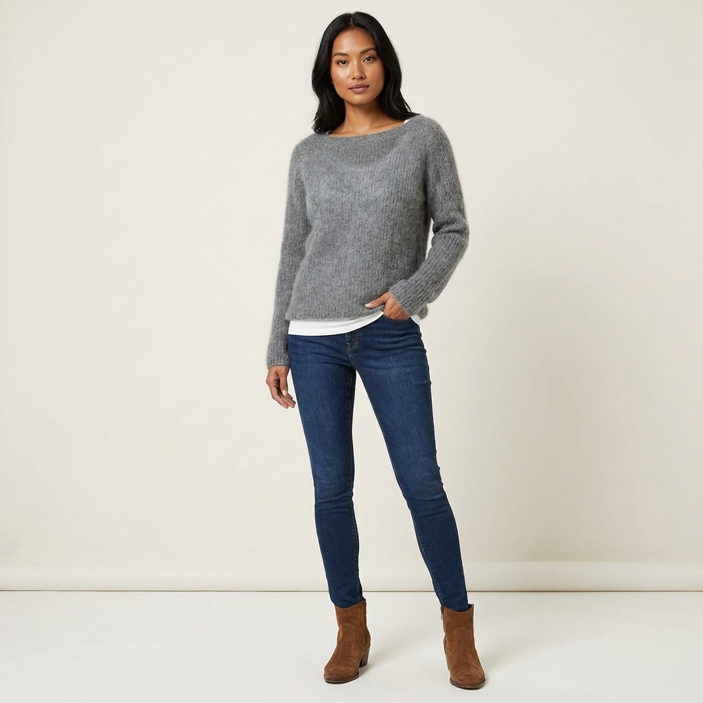 Pleun Klassiek Wollen Trui – Stijlvolle en Warme Merinowollen Damestrui