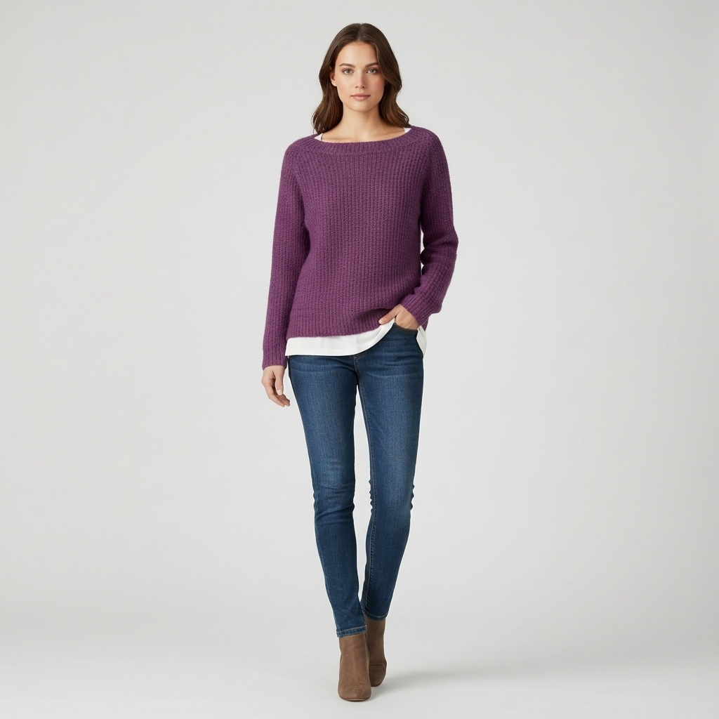 Pleun Klassiek Wollen Trui – Stijlvolle en Warme Merinowollen Damestrui