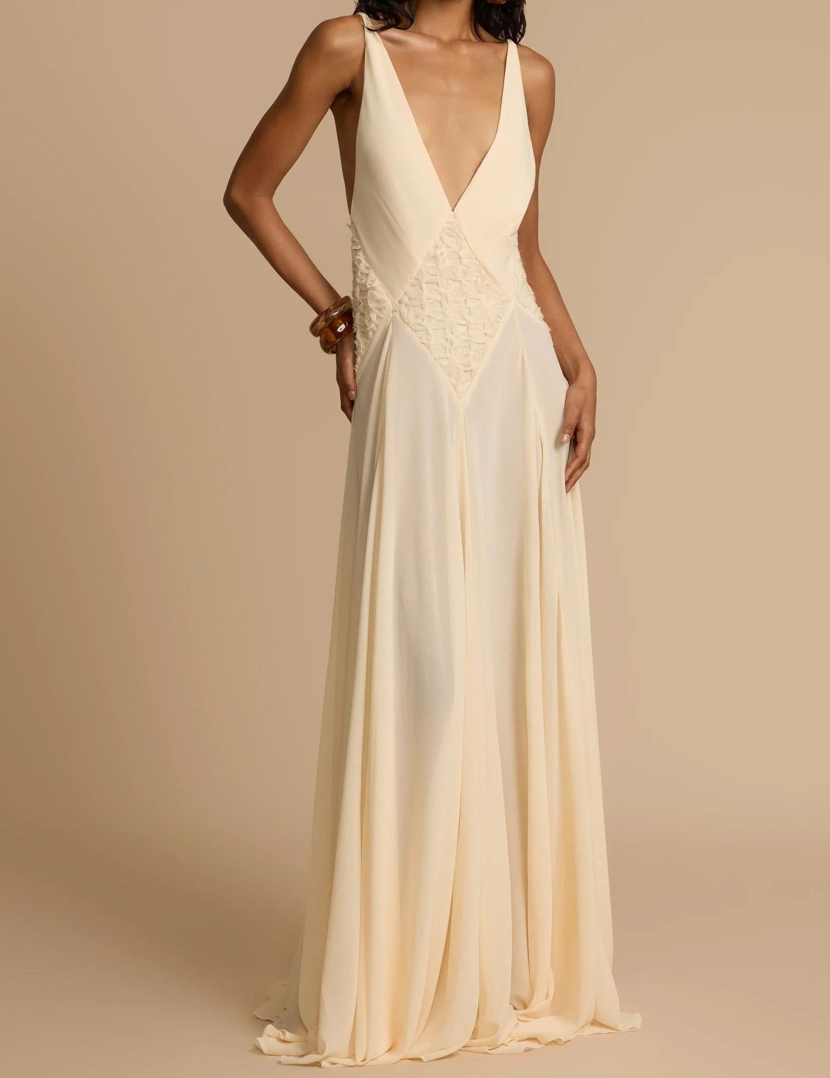 Lavinia Diepe V-hals Maxi Jurk | Avond & Zomer