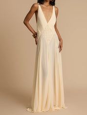 Lavinia Diepe V-hals Maxi Jurk | Avond & Zomer