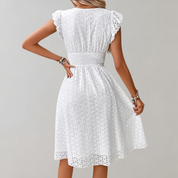 Luna | Zomerjurk Dames Losse Pasvorm Wit 2