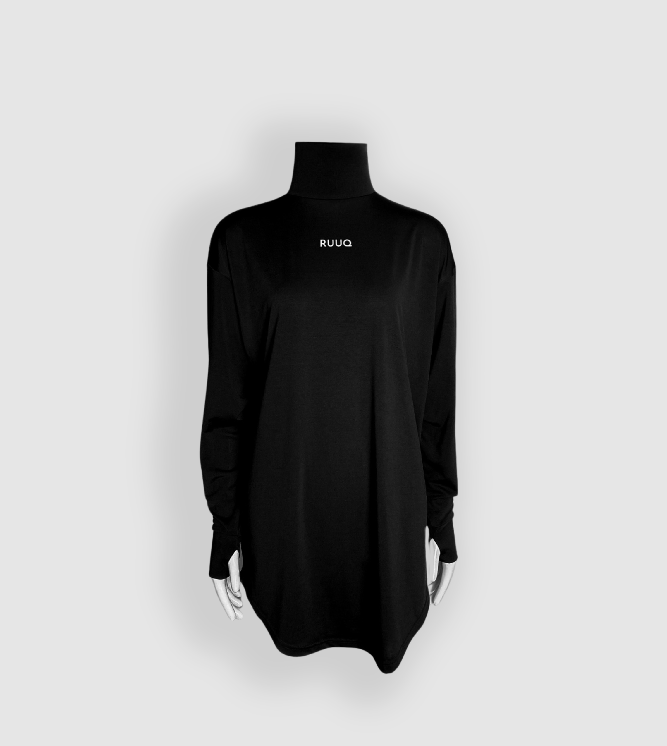 Mock Hals Top Active — modest sport top zonder hijab cap | RUUQ