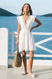 Witte Mini Jurk met Heatwave Club Stijl Zomer