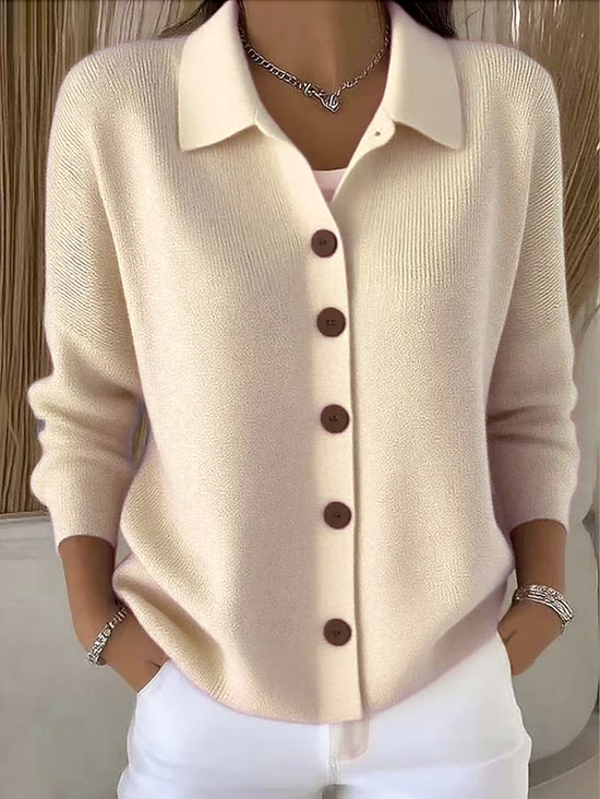 Katoenen Cardigan Dames – Casual Lange Mouw